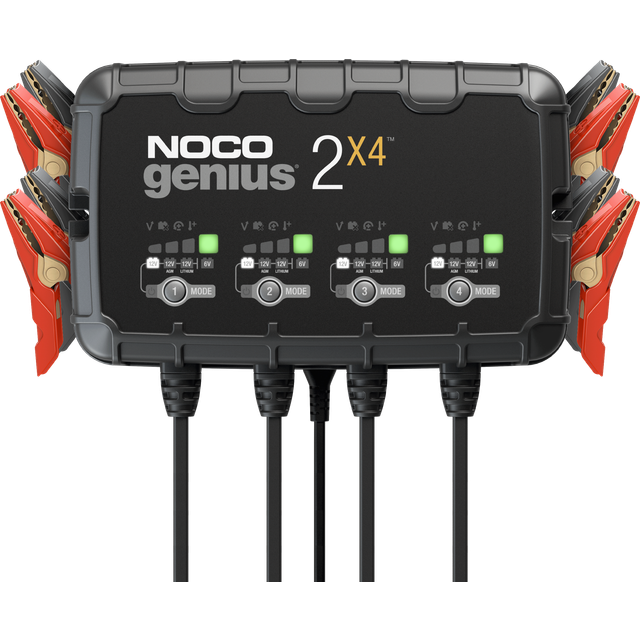 Billede af Noco Genius 2X4 Batterioplader til 6V og 12V 8000mA (Wet, Gel, MF, CA, EFB, AGM, & Lithium-Ion)